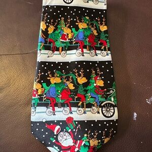 Festive Reindeer and Santa Tie